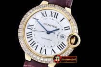 Cartier Balon Bleu Mens Diams Bez YG/LE White Miyota