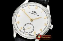 IWC Portuguese Hand-Wound Ref.IW5454 SS/LE Wht/Wht A6497