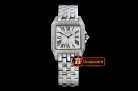 Cartier Santos Demoiselle Ladies Diams SS/SS Wht Swiss Quartz