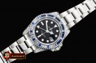 Rolex GMT II Blue/Wht Rubies SS/SS Blk BP A3186 Mod
