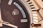 Rolex DayDate 40mm Flt RG/RG Brown Baug. Diam BP A2836