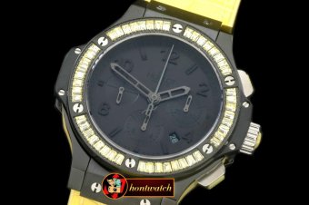 HUB0323B - Big Bang Pearl/ Sq Yellow Ruby All Black A-7750