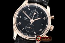 IWC Portugieser Chronograph Classic RG/LE Black YLF A7750
