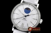 IWC Portofino Automatic Diam Bez SS/LE Silv Wht A2851 Mod