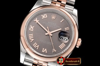 Rolex DateJust 36mm Jub Dome RG/SS Grey/Rmn BP A2813