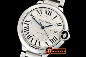 Cartier Balon Bleu Mens 42mm SS/SS White MY9015 Mod