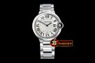 Cartier Balon Bleu Midsize 36mm SS/SS White/Rmn Num Swiss Qtz