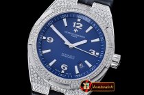 VACH. CONSTANTINE Overseas Ref.47074 Diams SS/LE Blue MY8215 Mod