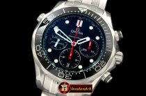Replica Omega Seamaster Pro 300M Chrono SS/SS Black A-7750