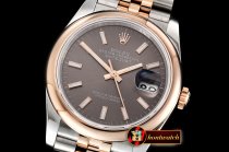 Rolex DateJust 36mm Jub Dome RG/SS Grey/Stk BP A2813