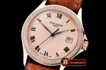 PP0241C - Calatrava Ref.5117 Diams RG/LE Cream Roman MY9015 Mod