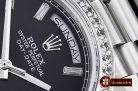 Rolex DayDate 228206 SS/SS Blk Diam Baug BP A3255 Mod