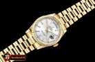Rolex Daydate 36mm Flt YG/YG Silver Wht Diam BP Swiss 2836
