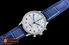 IWC Portuguese Chrono Diam SS/LE Wht/Blue ZF A79350 Mod