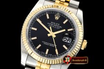 Rolex Datejust 36mm Flt YG/SS Blk/Stk Jub ARF Asia SH3135