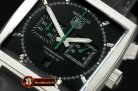 TAG0279B - Monaco Classic SS/LE Black Jap OS20 Quartz Chrono