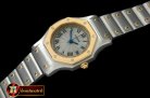 CAR0315A - Ladies Original Santos SS/YG White Swiss Quartz