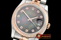 Rolex Datejust Man DJ 36mm Jub Flt RG/SS Black MOP Diams BP A313