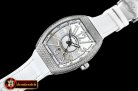 Franck Muller Vanguard Mens V45 Diams SS/LE/RU Silver Wht ABF A2824