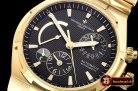 VACH. CONSTANTINE Overseas Dual Time Power Reserve YG/YG Blk TWA A1222