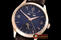Jaeger Le Coultre Master Ultra Thin Moonphase RG/LE Blue KMF MY9015 Mod
