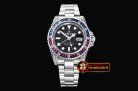 Rolex GMT II Red/Blue Rubies SS/SS Blk BP A3186 Mod