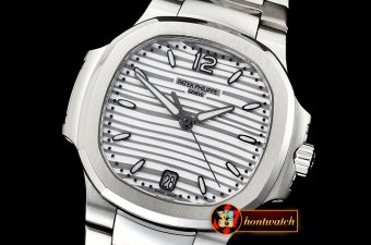 Patek Philippe Nautilus 7018 Ladies 33mm SS/SS Opal Silver PF MY9015