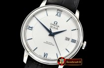 Omega De Ville Prestige Mens SS/LE Wht/Blue MKF Miyota 9015