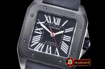 Cartier Santos 100 Mens DLC/NY Black Roman Asia 2824