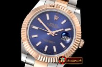 Rolex DJ2 41mm Oyst Flt RG/SS Blue Stk BP A3136 Mod