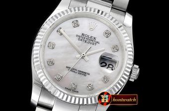 Rolex Datejust DJ 36mm Oyst Flt SS/SS White MOP Diams BP A3135 M