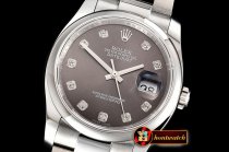 Rolex DateJust 36mm Oyst Dm 904L SS/SS D.Gry/Diam GMF SA3135