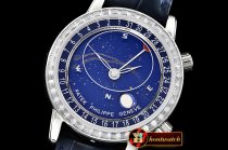 PP0276A - Celestial Sky Moon Date Diams SS/LE Blue MY9015 Mod