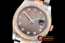 Rolex Datejust DJ 36mm Oyst Flt RG/SS Black MOP Diams BP A3135 M