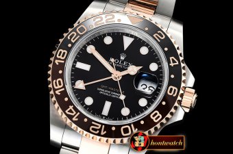 Rolex GMT Master II 116713LN RG/SS Black EWF Asia 2836