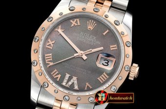 Rolex Datejust Midsize 31mm Diam Bez RG/SS Grey MOP Diam BP A283