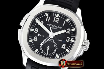 Patek Philippe Aquanaut Travel Time 5164A SS/RU Black GRF MY9015 Mod