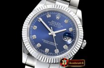 Rolex Datejust II DJ2 41mm Oyt Flt SS/SS Blue Diam BP Asia 2813