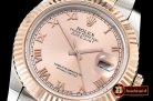 Rolex DJ2 41mm Oyst Flt RG/SS Rose Gold Roman BP A3136 Mod