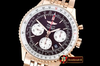 Replica Breitling Navitimer RG/RG Brown Asia 7750 Mod
