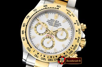 Rolex Daytona 116523 YG/SS White Stk OMF A7750 Mod