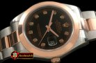 R2DJ0194B - SS/RG Oyster Black Diam Asian Eta 2836-2