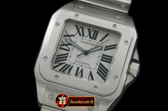 CAR0316B - Men Santos 100 SS/SS White Asian Eta 2824-2