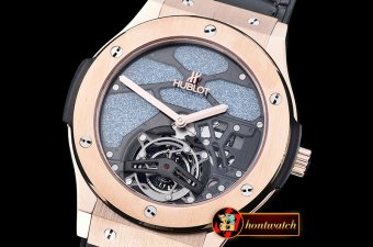 Fake Hublot Classic Fusion 45mm Tourbillon RG/LE Blue Asian 21J