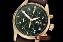 IWC Pilot Chrono Spitfire IW387902 Brz BR/LE Grn ZF A7750