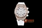 AP0369B - Royal Oak Ladies Chrono RG/RU Wht Num Diam Bez VK64