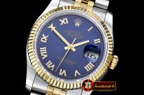 Rolex Datejust DJ 36mm Jub Flt YG/SS Blue Rmn BP A3135 Mod