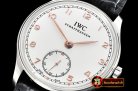IWC Portuguese Hand-Wound Ref.IW5454 SS/LE Wht/Wht A6497