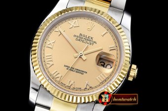 Rolex Datejust Man DJ 36mm Oyst Flt YG/SS (Wrap) Gold Roman BP A