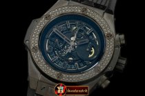 HUB0329C - Big Bang All Black Unico PVD/RU Skeleton Asian 7750